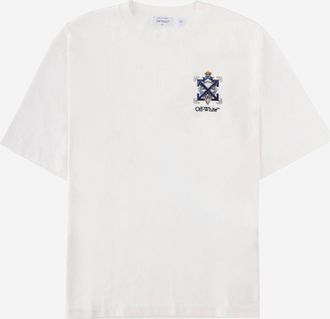Off-white T-Shirt aus cremefarbener Baumwolle mit Logo