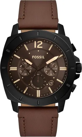 Fossil Mens Privateer 45mm Chronograph, Black Stainless Steel Watch, BQ2820