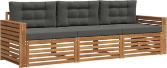 vidaXL Conjunto De Sof&aacute;s De Exterior 3 Uds. Natural Y Antracita Vidaxl