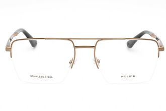 Police VPLG71M Metal Rectangle Eyeglasses - Bronze