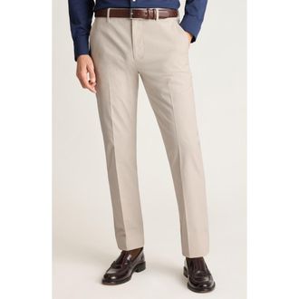 Bonobos Warrior Slim Fit Dress Pants in Friday Khaki Fine Stripe at Nordstrom, Size 34 X 34