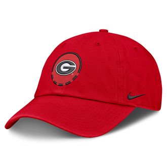 Nike Georgia Natural Club Nike Mens College Adjustable Hat in Red | NC0165NGBN-YW8
