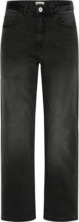 Ichi Raven Zwarte Cropped Jeans - Dames - Regular Fit Jeans - Zwart - W29 - Jeans