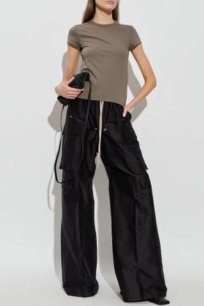 Rick Owens T-shirt With A Crew Neck, Womens, Grey