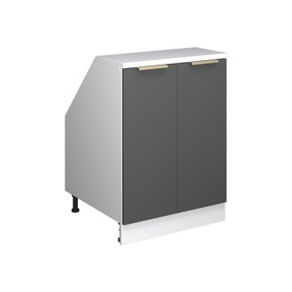 Vicco Armario De Cocina Para Techo Inclinado R-line, Antracita-oro, 60 Cm Con 2 Puertas, 60 Cm De Profundidad, Vicco