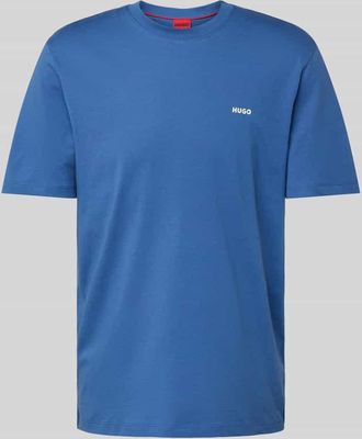 HUGO BOSS T-Shirt mit Label-Print Modell Dero in Dunkelblau, Größe XXL