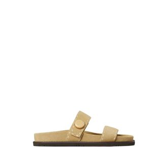 Tory Burch Romy Sport Slide - Dames - Sandalen - Beige - 40 EU - Leer - Schoenen