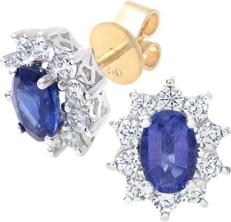 Jewelco London 18ct Gold Round 1/2ct Diamond Cluster Stud Earrings - PE0AXL3899YSA