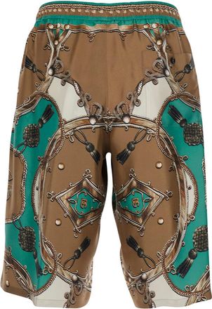 Dolce & Gabbana Mens Bermuda Shorts Vanity Silk Multicolour