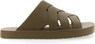 Bottega Veneta Green Slip On Sandals
