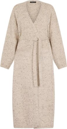 Fabiana Filippi Lange Cardigan met Riem - Dames - Lange truien - Beige - S - Wol - Truien & Vesten