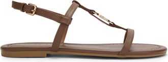 Kurt Geiger Womens Leather Bromley Flat Sandal Sandals - Brown - Size UK 6