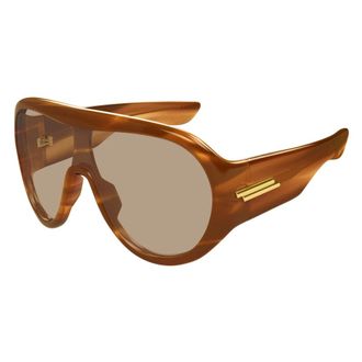 Bottega Veneta Sunglasses, unisex, Brown, Size: ONE SIZE Scudo Shield Sunglasses
