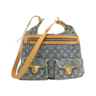 Louis Vuitton Pre-owned Monogram Denim Shoulder Bag - Dames - Pre-owned - Blauw - Maat: ONE Size Denim