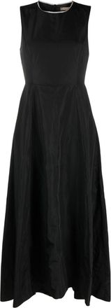 PESERICO flared long dress - women - Acetate/Polyester/Polyester/Spandex/Elastane - 38 - Black