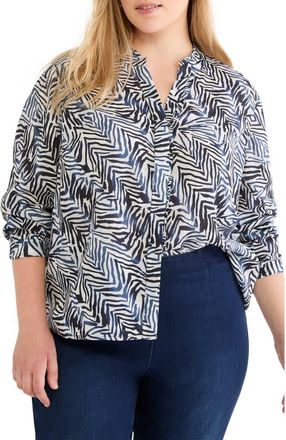 Nic+Zoe Inked Lines Shirt in Indigo Multi at Nordstrom, Size 1 X