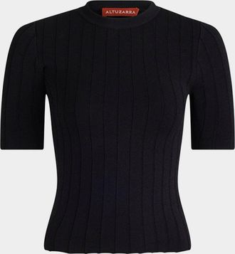 Altuzarra Sparky Short-Sleeve Knit Top