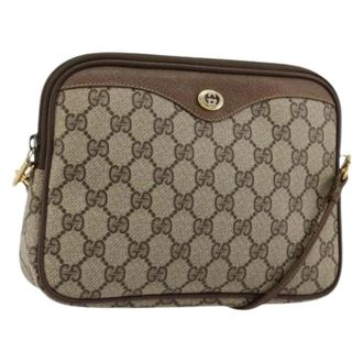 Gucci Pre-owned Cross Body Bags, female, Beige, Size: ONE SIZE Pre-owned Vintage GG Canvas Shoulder Bag