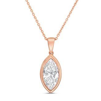 Diana M. Jewels 14kt rose gold 5.00 ct lab grown marquise bezel with bail pendant