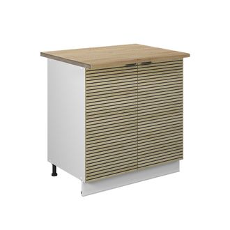 Vicco Armario Bajo Para Fregadero Fame-line, Panel De Roble, 80 Cm Con Estante, Et Roble, Vicco