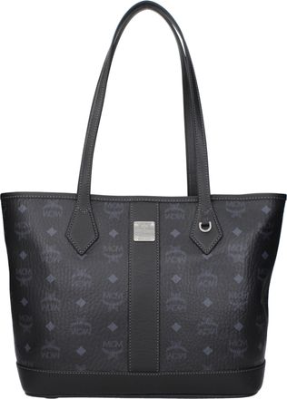 MCM Mcm Schoudertassen Nieuw Liz Damesstof Zwart en Wit