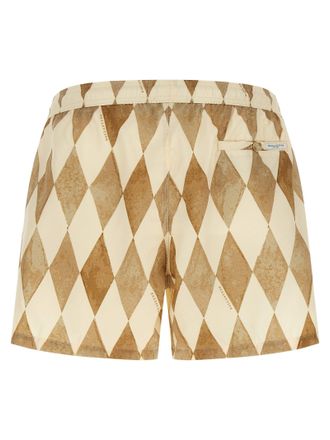 Ballantyne Diamond Pattern Swim Shorts - Cream