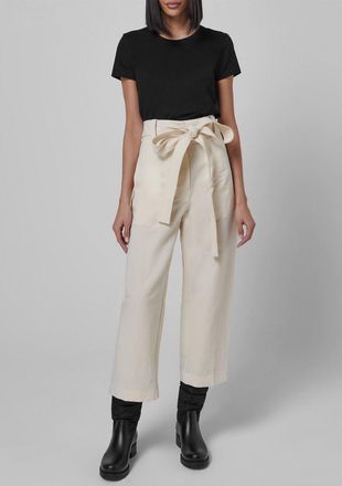 Moncler Womens 2 Genius 1952 Belted Cropped Pants - Light Grey Cotton - Size EU 34 (Womens)