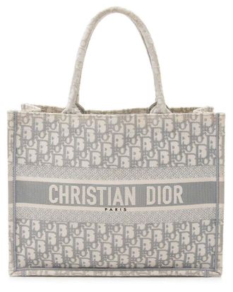 Dior Grey Canvas Oblique Small Book Tote (Authentic Pre-Loved)