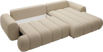 Vente-Unique Sof&aacute; rinconera derecha de tela beige FRIDORA