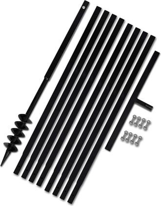 vidaXL Taladro De Tierra Con Mango 80 Mm Con Tubo De Extensi&oacute;n 9 M Acero Vidaxl
