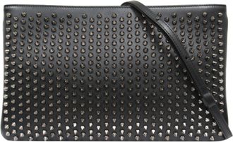 Christian Louboutin Black Red Color Leather Clutch Bag (Pre-Owned)