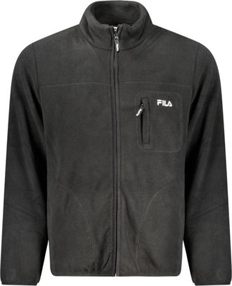 Fila Geborduurd Fleecejack met Logo - Heren - Fleece jassen - Zwart - M - Polyester - Fitness
