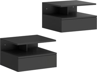 HOMCOM Mesitas de noche 35x32x22.5 cm negro