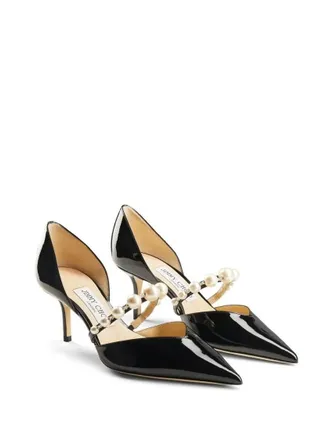 Jimmy Choo London Hohe Schuhe - Pointed Toe Pumps With Faux-Pearl Embellishment - Gr. 36 (EU) - in Schwarz - f&uuml;r Damen