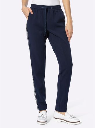 Heine Schlupfhose HEINE, Damen, Gr. 46, Normalgr&ouml;ssen, blau (marine), 63% Polyester, 33% Viskose, 4% Elasthan, unifarben, lang, Hosen Schlupfhose