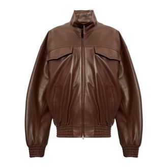 Balenciaga Heren, Jassen, Bruin, Maat: M Leer