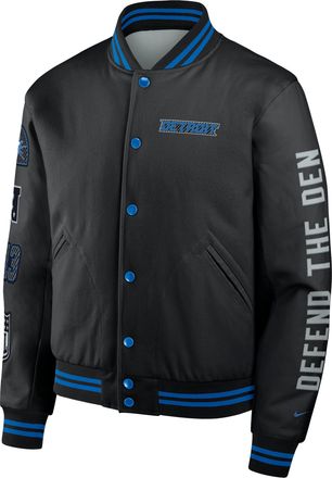 Nike Detroit Lions Rivalries Collection Nike Mens NFL Full-Snap Varsity Jacket in Black | 05AI0L1Q9J-CU1