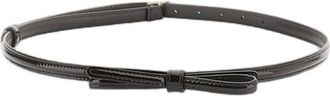Plan C Brown Bow Detail Patent Leather Belt