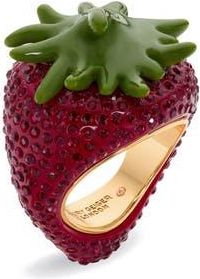 Kurt Geiger Pav&eacute; Strawberry Cocktail Ring in Red at Nordstrom Rack, Size 7