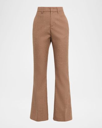 Fabiana Filippi Flare-Leg Plaid Trousers