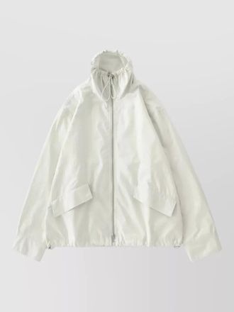 STUDIO NICHOLSON drawstring collar zip jacket long sleeves