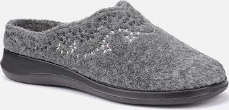 Hotter Womens Cuddle Womens Wide Fit Slippers - Grey - Size: 3