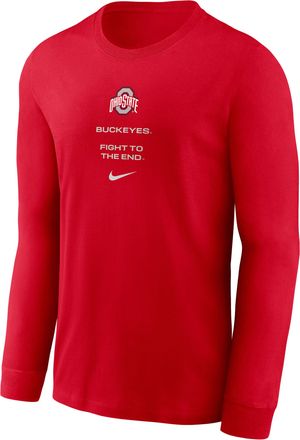 Nike Ohio State Sideline Nike Mens Dri-FIT College Long-Sleeve T-Shirt in Red | 02EW65NOH-LDX