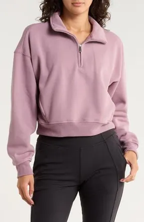 Apana Forever Fleece Quarter Zip Sweatshirt in Lavender Meadow at Nordstrom Rack, Size X-Large