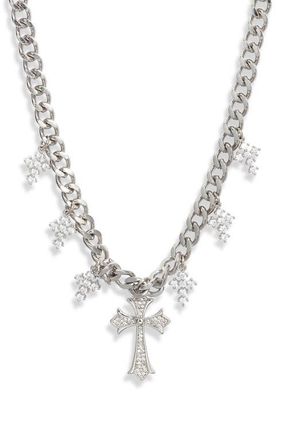 Vidakush Cross Royalty Necklace in Silver at Nordstrom, Size 14
