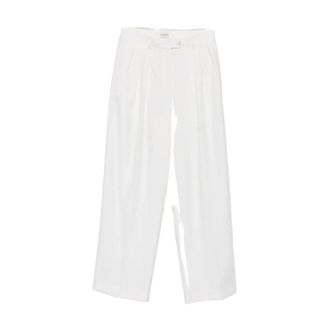 Calvin Klein Alexandra Trousers - female - Calvin Klein - Wide Trousers - White - 2XS - Trousers