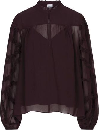 Dante6 Lara Blouse met ruches - Dames - Blouses & Shirts - Paars - Maat: XS Denim
