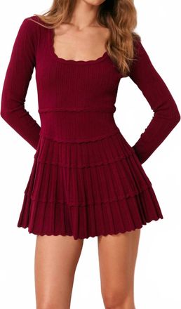 LoveShackFancy Lavender Stretch Pointelle Mini Dress In Spiced Berry