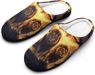Generic Liones Womens Slippers Warm House Slippers Indoor House Shoes with Anti-Skid Rubber Sole