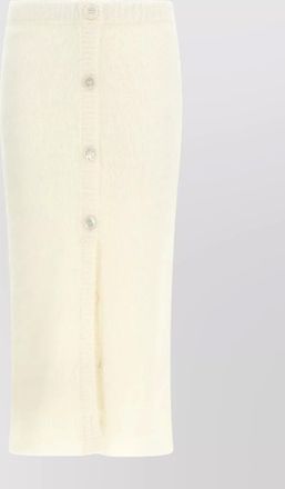 Alessandra Rich mohair skirt with ribbed waistband and button detailing